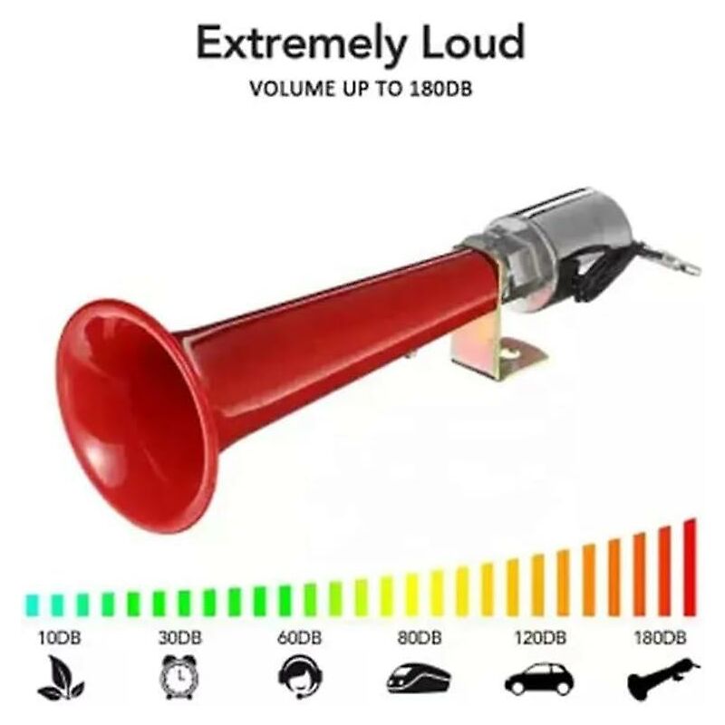 180dB universal truck horn 12V 24V red — view 5