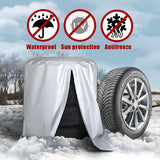Universal tyre storage cover for 4 tyres silver — view 5