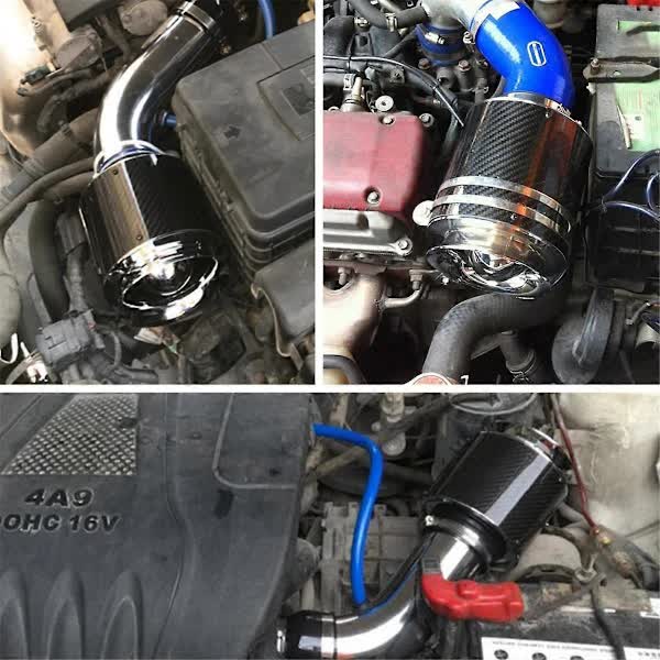 High flow 76mm carbon fibre air filter — view 3