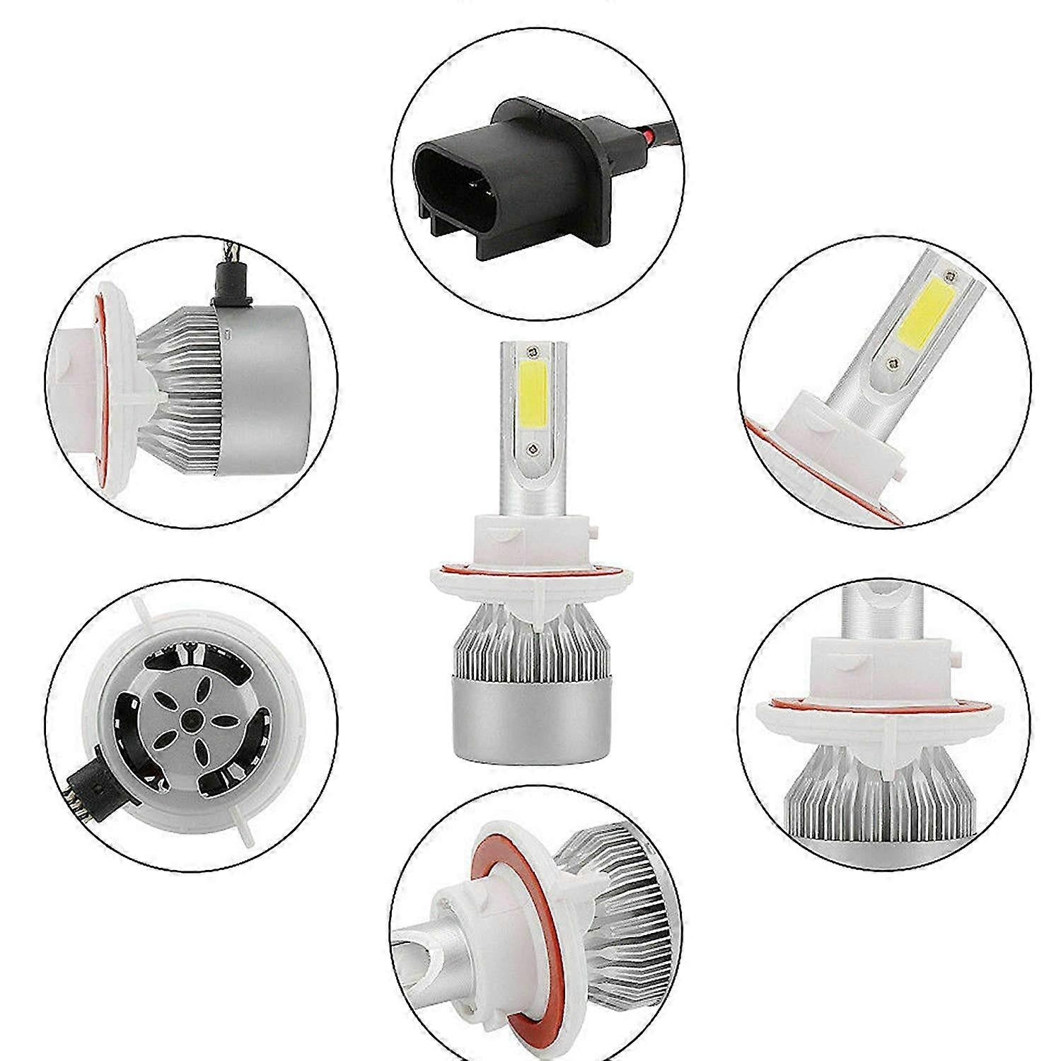 2-pack H13/9008 LED headlight kit 72W 6500K — view 3