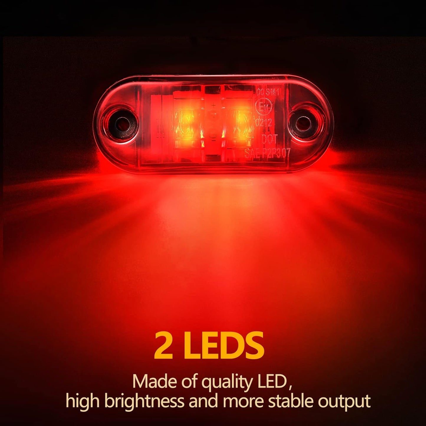 10pcs 2.5 inch LED trailer side marker lights — view 5