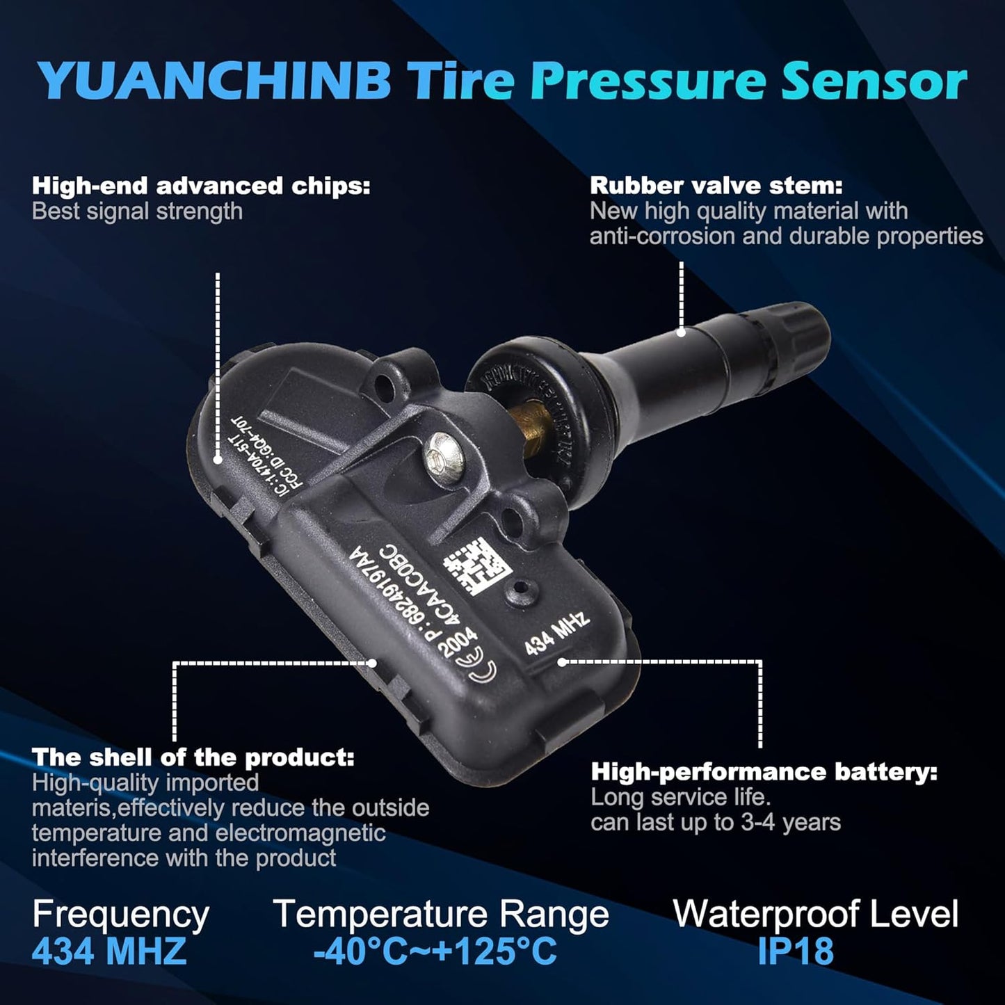 Dodge Ram Jeep Cherokee TPMS sensor 4-pack — view 3