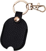 Leather car key sleeve PU protector with ring — view 2