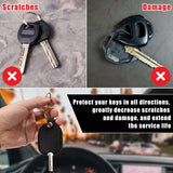 Leather car key sleeve PU protector with ring — view 5