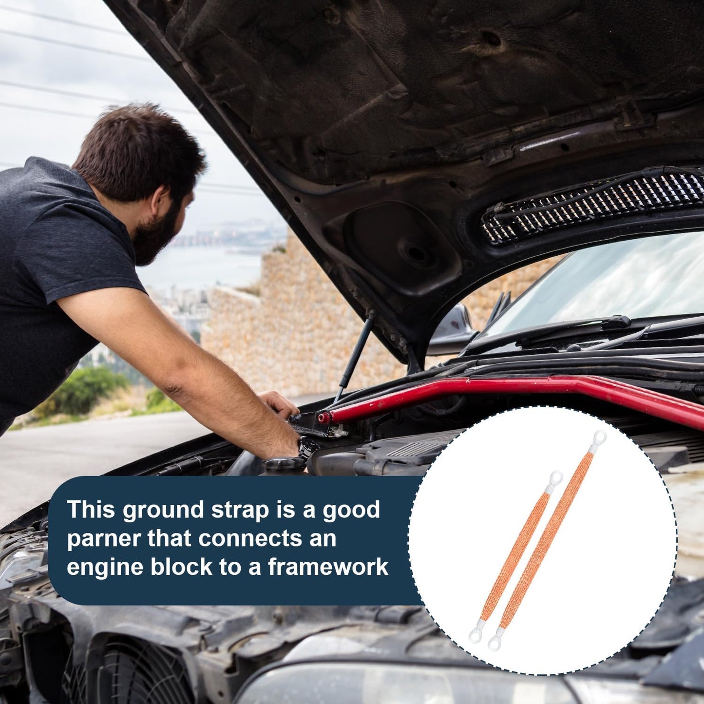 10pcs automotive braided copper ground straps — view 6