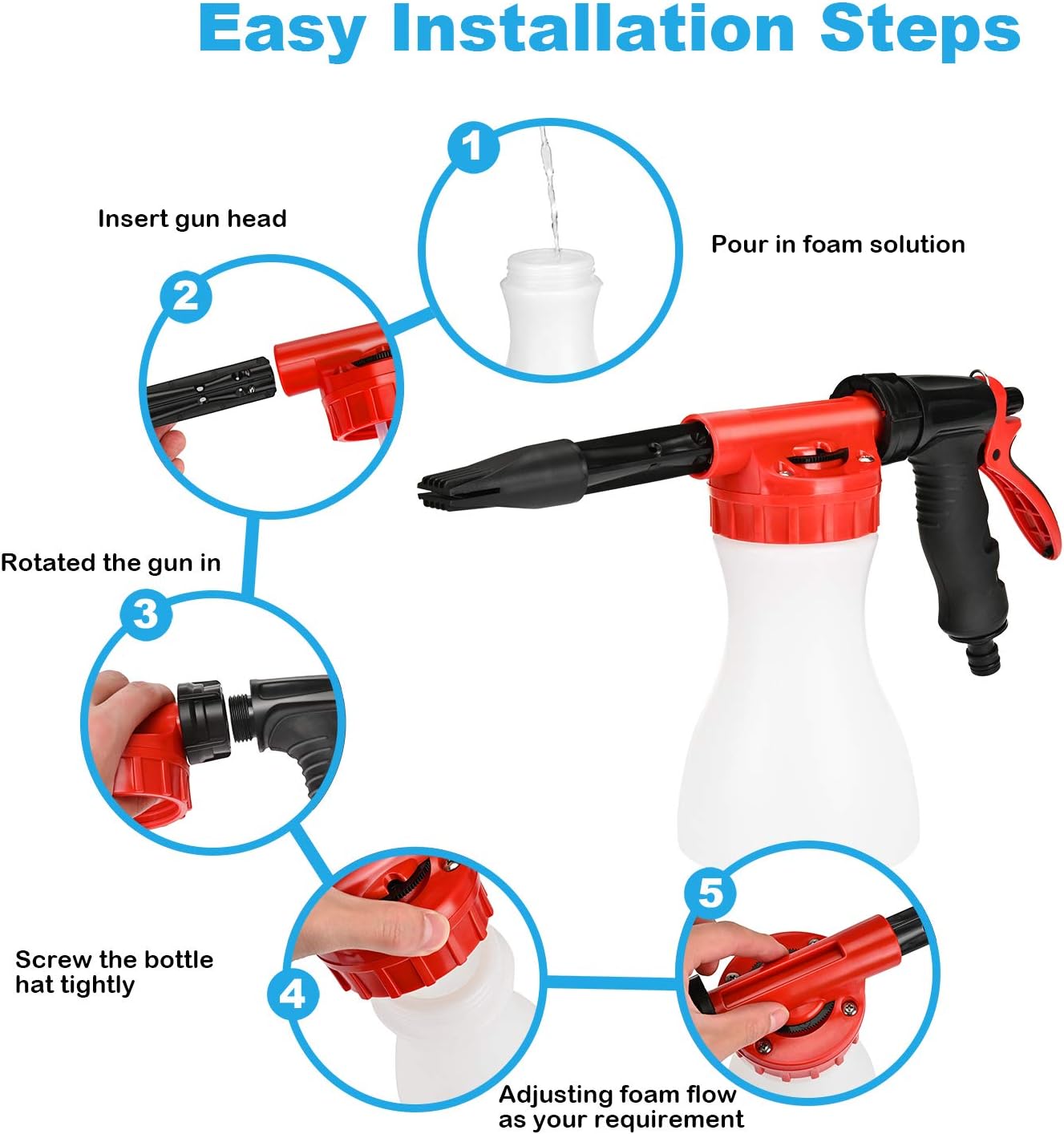 Car foam gun adjustable ratio snow soap — view 4