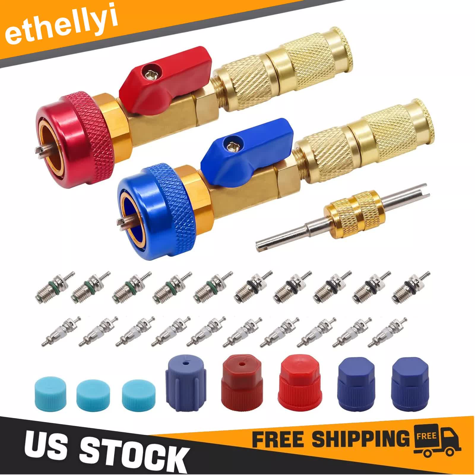 Car AC repair kit R134A with Schrader valve tool — view 2