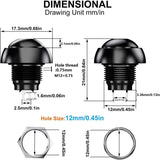 Waterproof momentary push button switch 12mm 12pcs — view 3