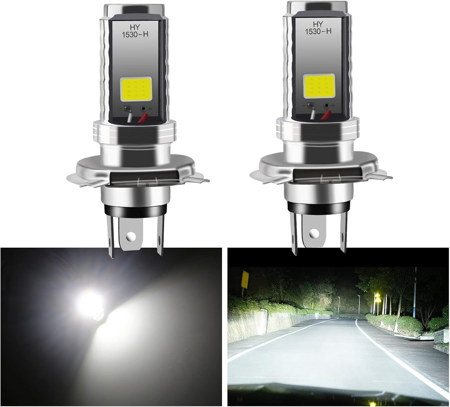 2pcs H4 LED bulb 12V 12W COB headlight — view 3