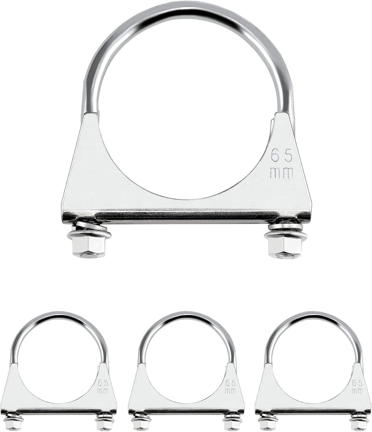 Stainless steel U-bolt exhaust clamp 2.5 inch 4 pack — view 2