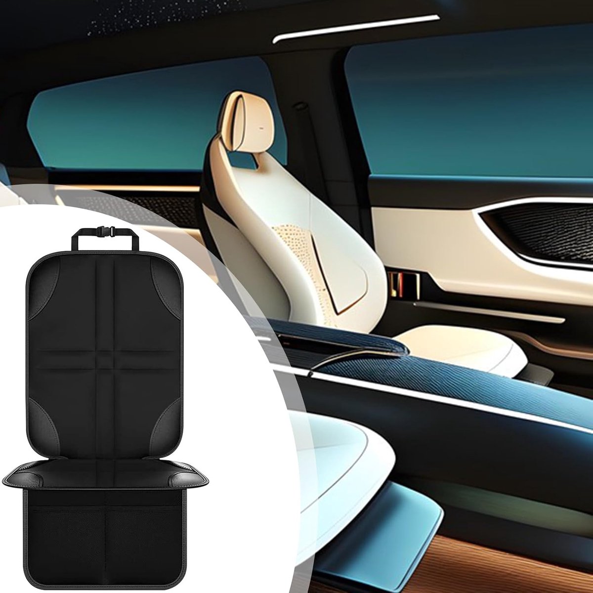 Car seat protector child seat cover black — view 4