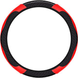 Non-slip steering wheel cover black and red — view 2