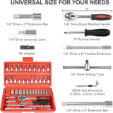 46-piece wrench and ratchet set 1/4 inch metric — view 3