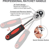 46-piece wrench and ratchet set 1/4 inch metric — view 7