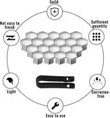 Universal 17mm wheel bolt covers 20pcs silver — view 4