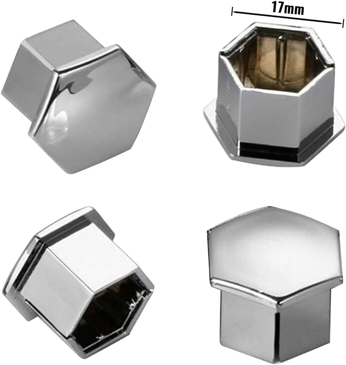 Universal 17mm wheel bolt covers 20pcs silver — view 7