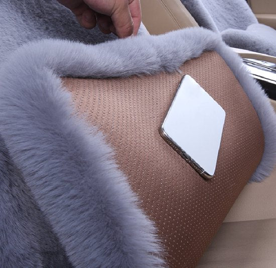 3 pack plush faux fur car seat covers — view 4