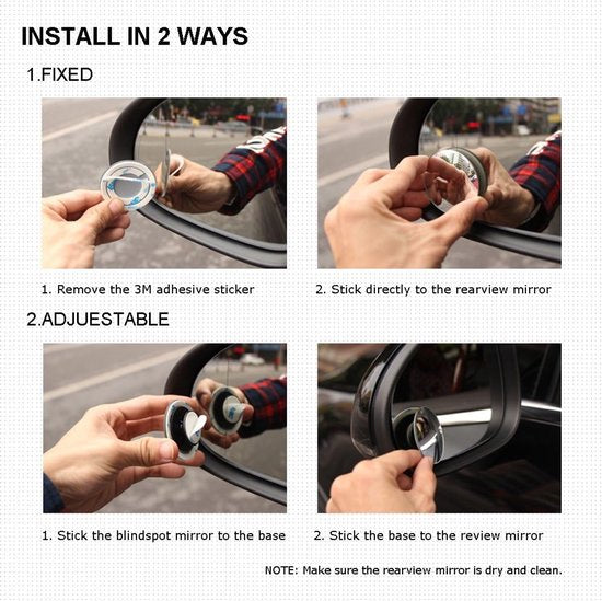 Round frameless 360 degree blind spot mirrors — view 7