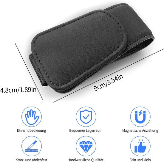 Black magnetic sun visor sunglasses holder — view 7