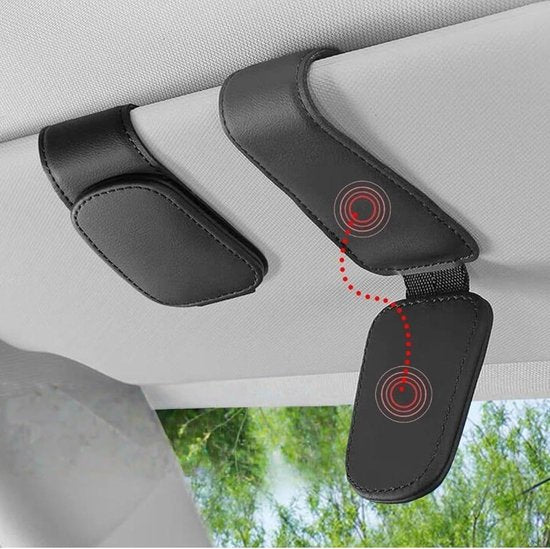 Black magnetic sun visor sunglasses holder — view 8