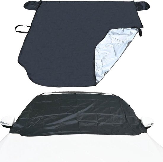 Black 147x90cm winter windscreen cover — view 2