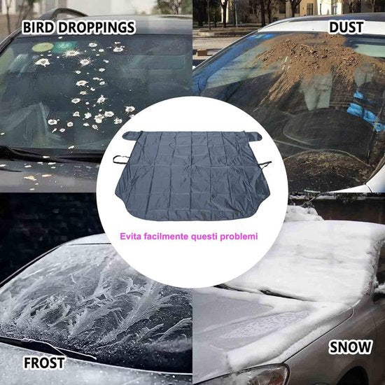 Black 147x90cm winter windscreen cover — view 3