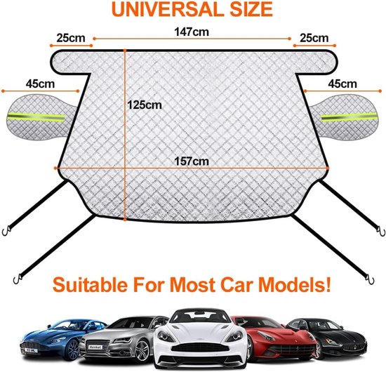 Car windscreen sunshade winter cover 197x125cm — view 6