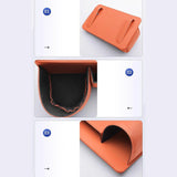 Orange leather back seat bottle holder — view 4