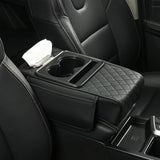 Black car armrest storage mat — view 2