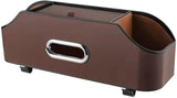 Brown PU leather car tissue box — view 2