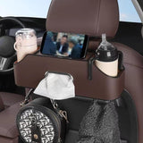 Brown PU leather car tissue box — view 3
