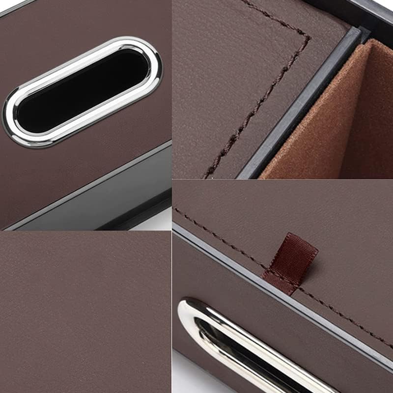 Brown PU leather car tissue box — view 4