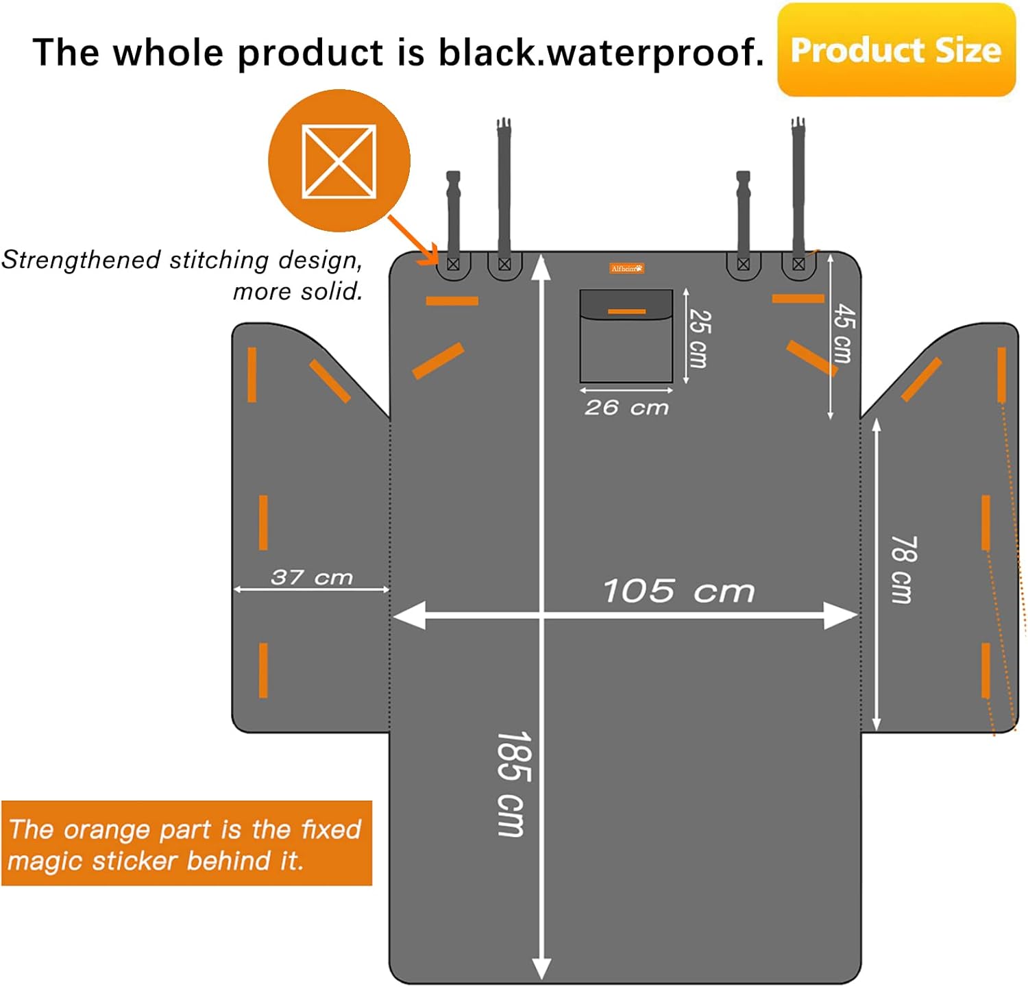 Waterproof dog car trunk liner black — view 4