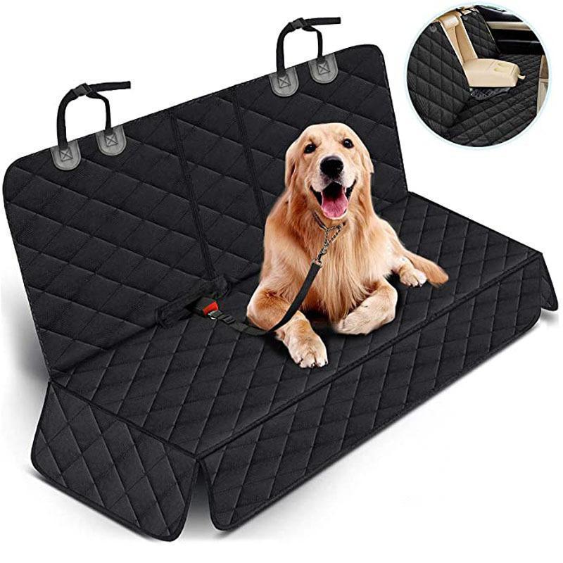 Waterproof dog car back seat cover black — view 2