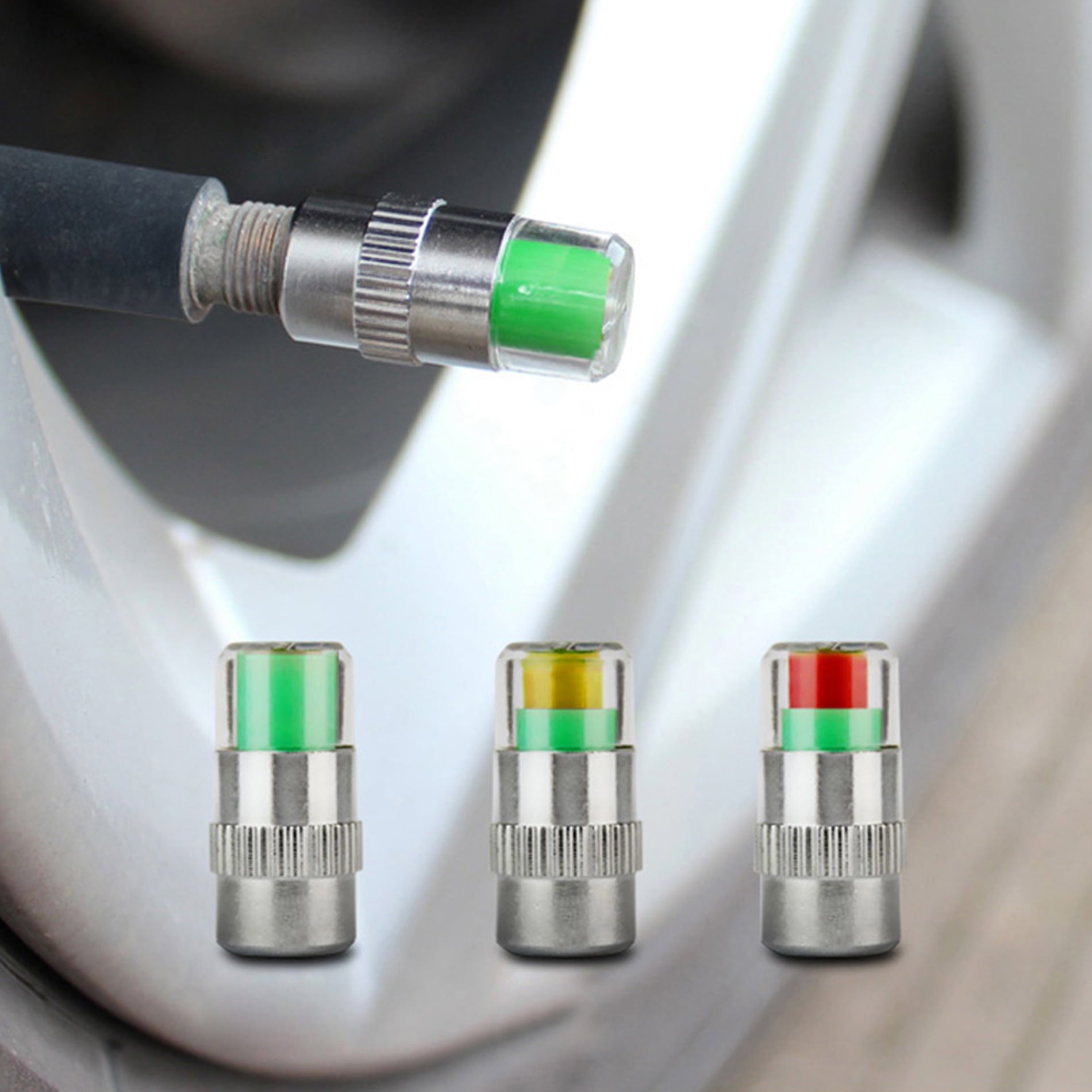 4pcs Car Tyre Pressure Monitor Gauge — view 2