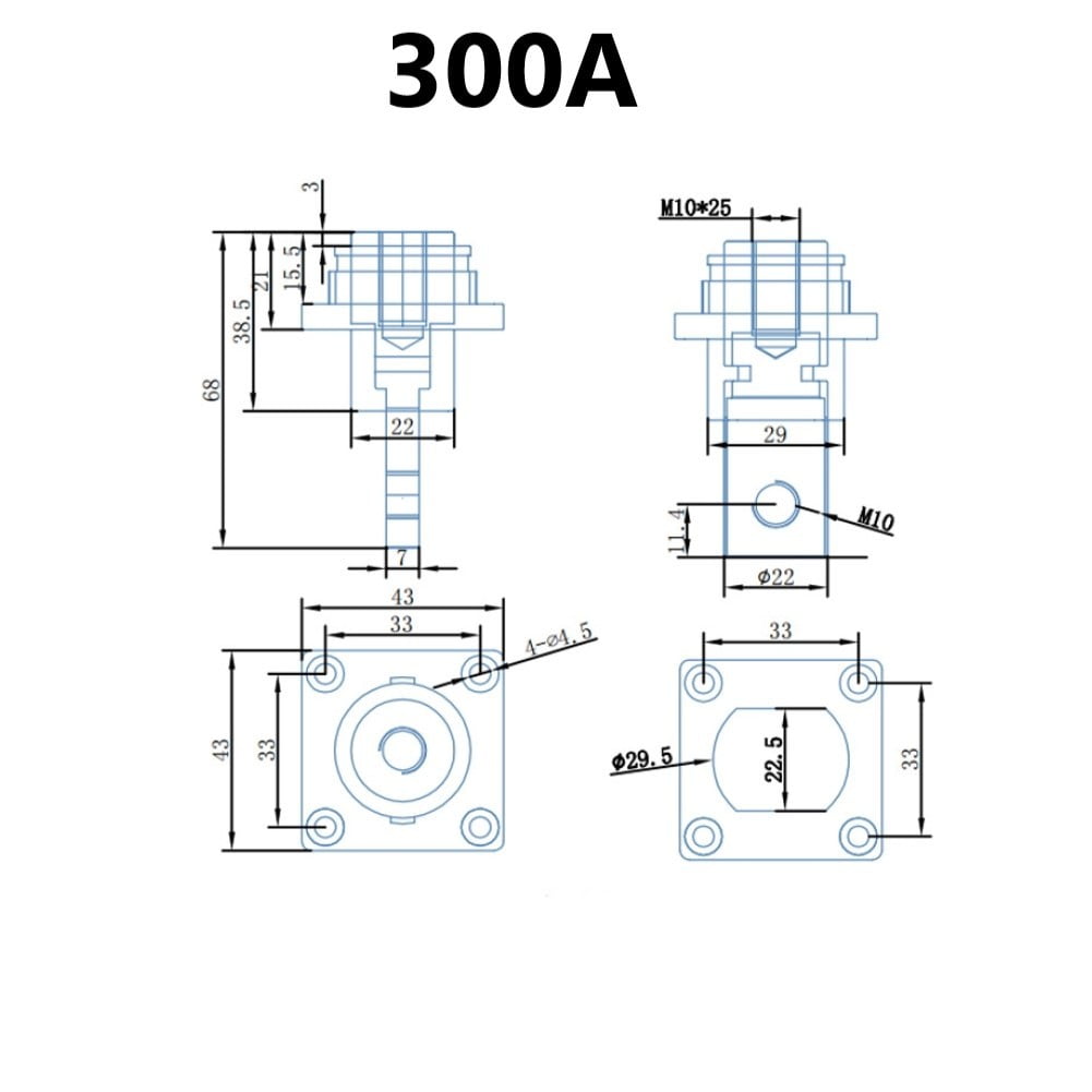 Brass lithium battery terminals 300A — view 9