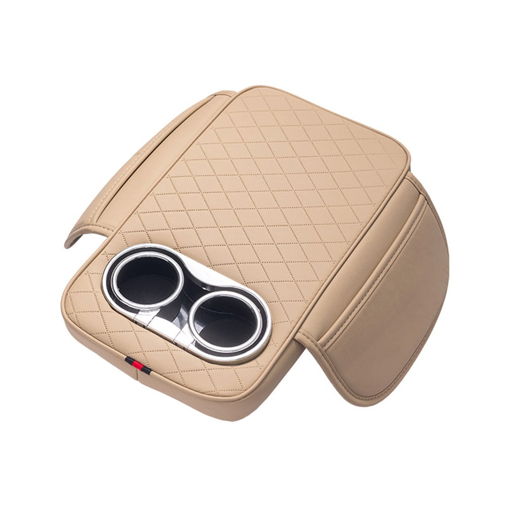 Car armrest cushion with cup holders — view 2
