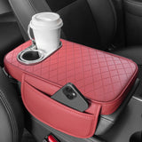 Car armrest cushion with cup holders — view 7
