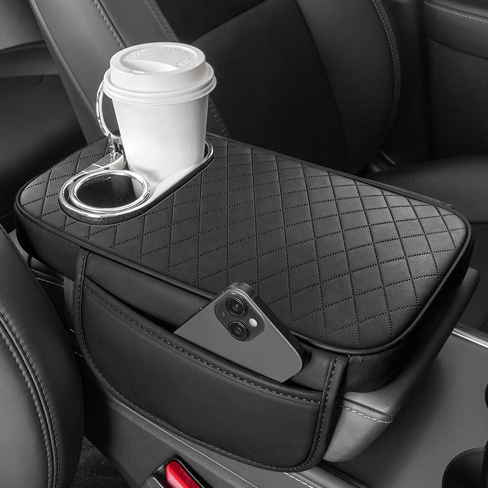 Car armrest cushion with cup holders — view 11