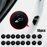 16Pcs Black Silicone Car Door Shock — view 2