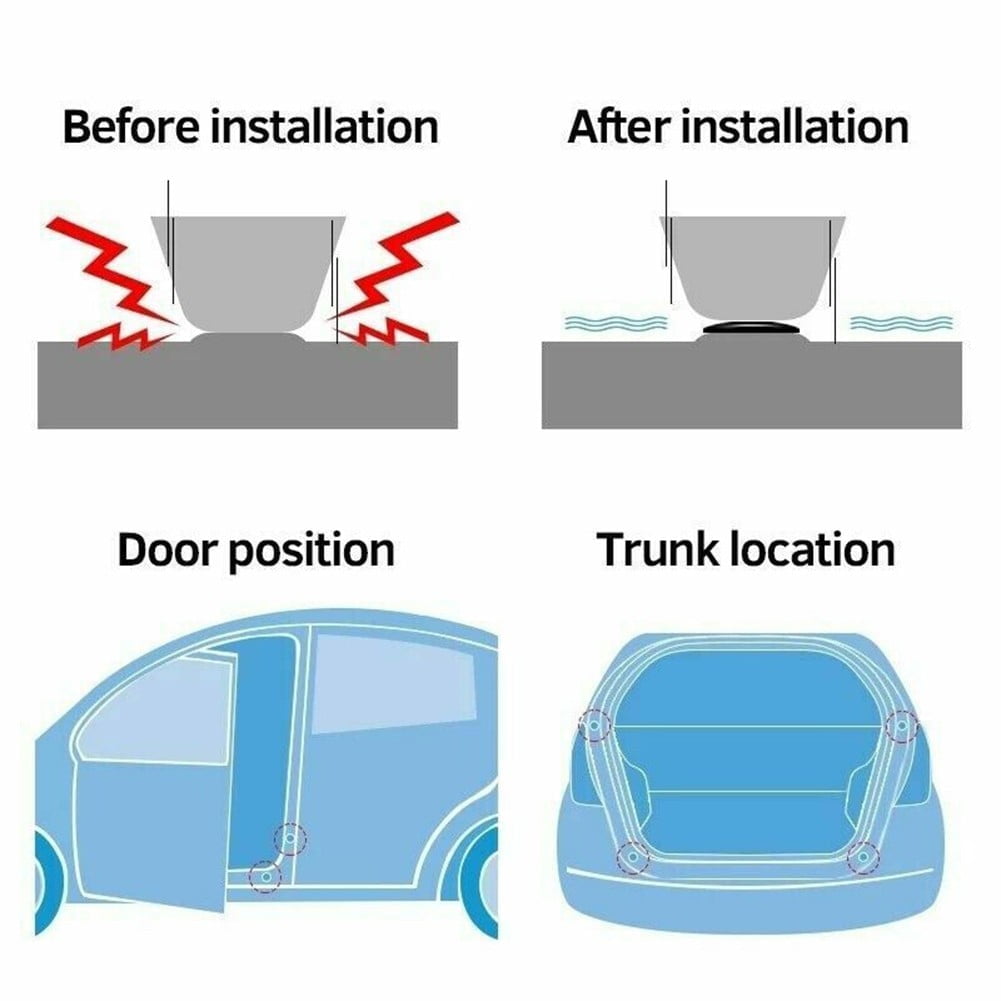 16Pcs Black Silicone Car Door Shock — view 8