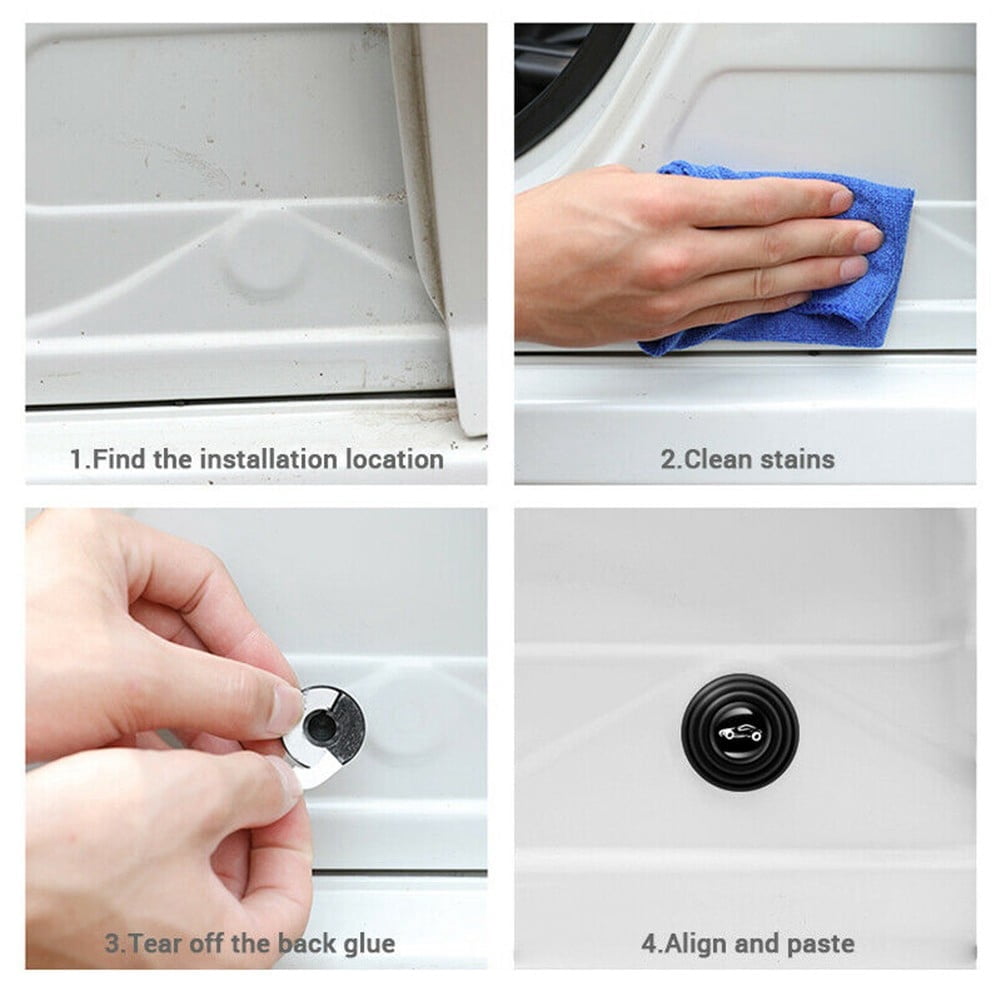 16Pcs Black Silicone Car Door Shock — view 9