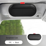 Car sun visor glasses case black — view 3