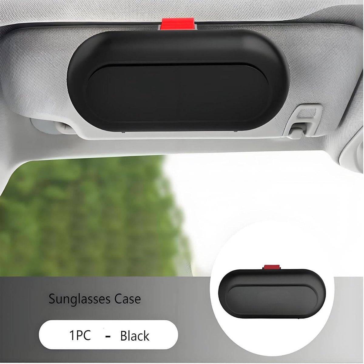 Car sun visor glasses case black — view 3