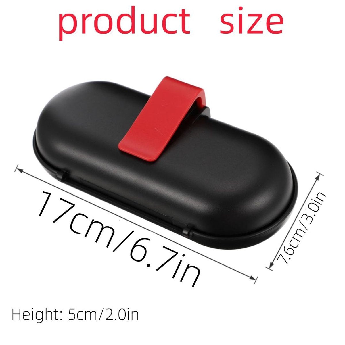 Car sun visor glasses case black — view 4