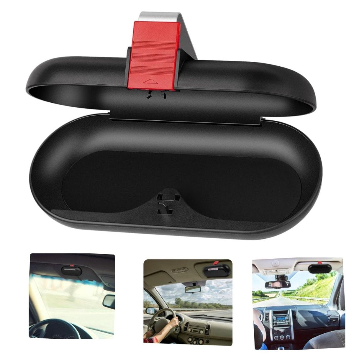 Car sun visor glasses case black — view 6