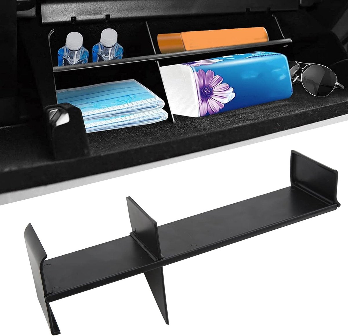 Glove compartment divider organiser 4 piece — view 4