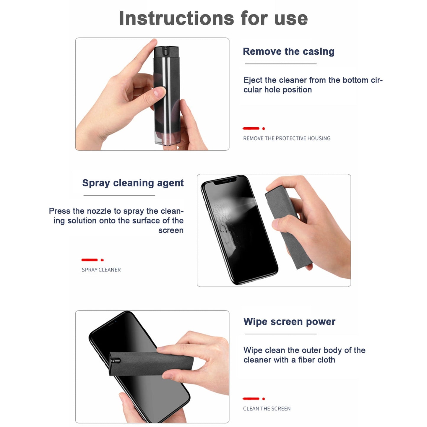 Screen Cleaner Spray Wipe, 3-in-1 Spray — view 5