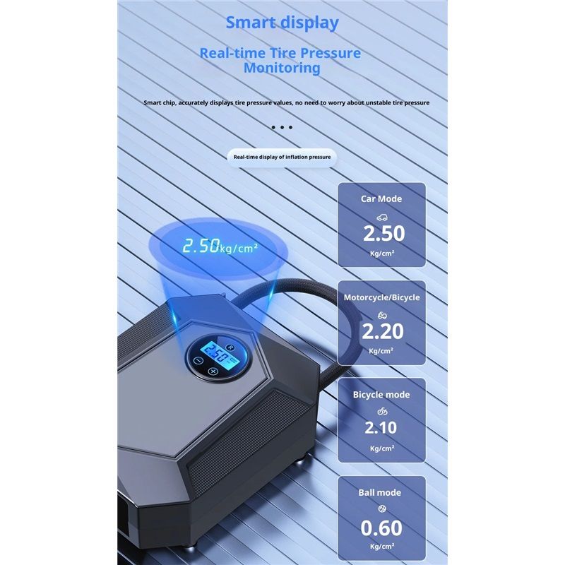 12V digital portable tyre inflator — view 5