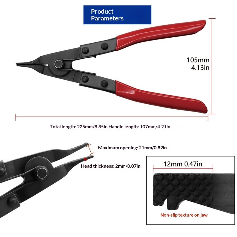 Angle tip lock ring pliers — view 6